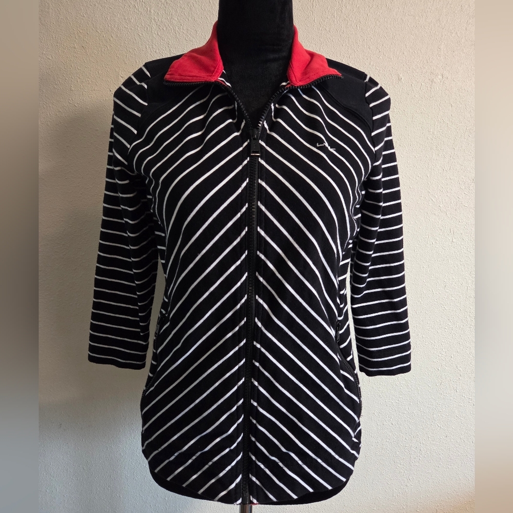 Ralph Lauren Active Sweater Womens Medium Black White Sweatshirt Coastal